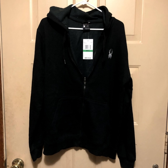 Nwt Spyder Mens Black Zipup Hoodie 